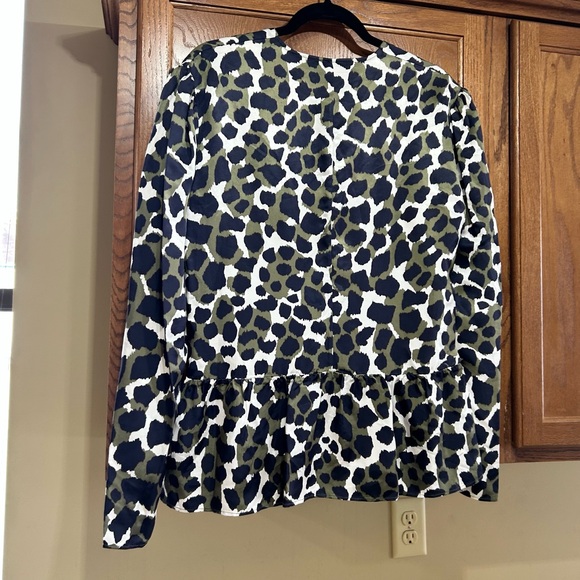 By Malene Birger - Orites Leopard Printed Peplum Long Sleeve Blouse - Size 42 - Picture 7 of 8